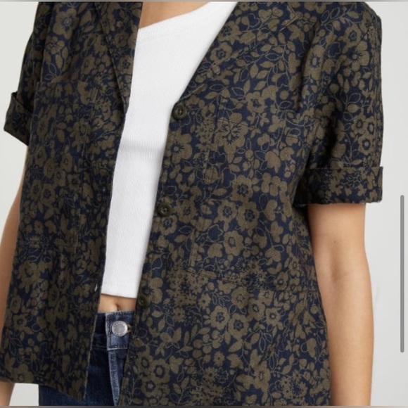 NWT EVERLANE Linen Floral Top - Picture 2 of 5